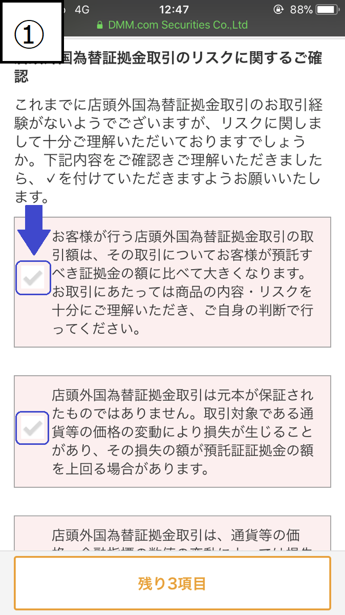 DMMFX口座開設フロー13