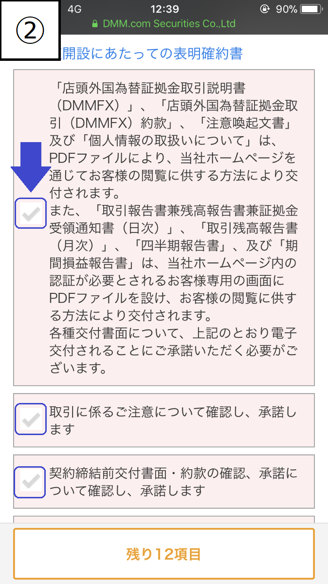 DMMFX口座開設フローSP3