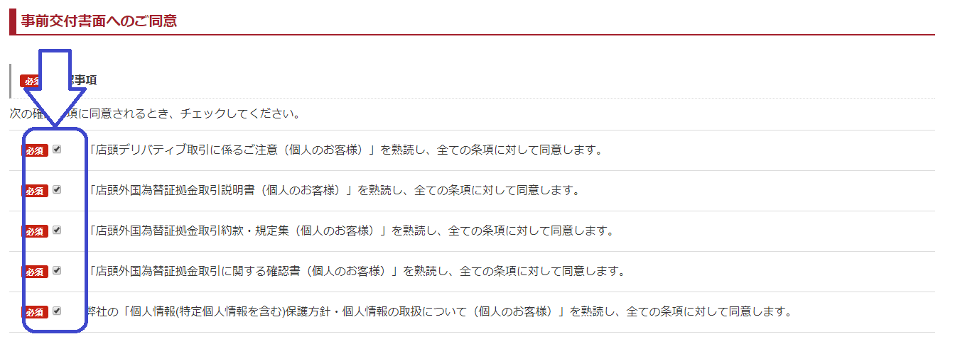 外為オンライン口座開設手順2-2