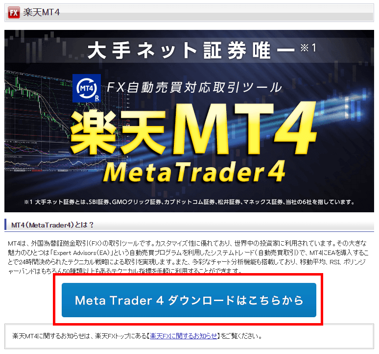楽天MT4