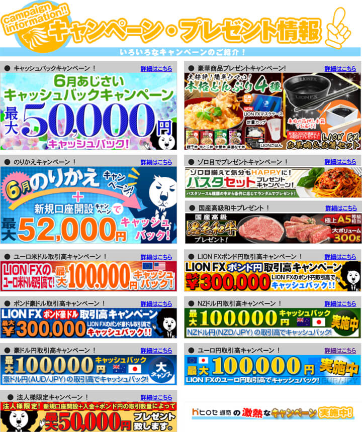 2021年6月に実施したヒロセ通商のキャンペーン一覧